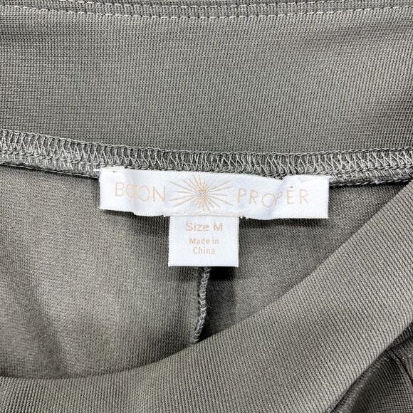 Boston Proper Pants Womens Medium Crop Cargo Wide Leg Olive Green stretch boho - Picture 9 of 15